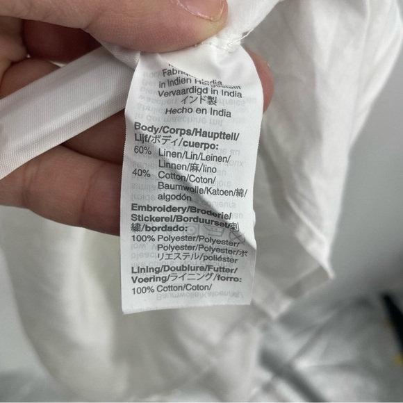 J. Crew | Ruffle Deep V-Neck Beach Linen Blend Dress Style #L7450 Sz M - Picture 11 of 15